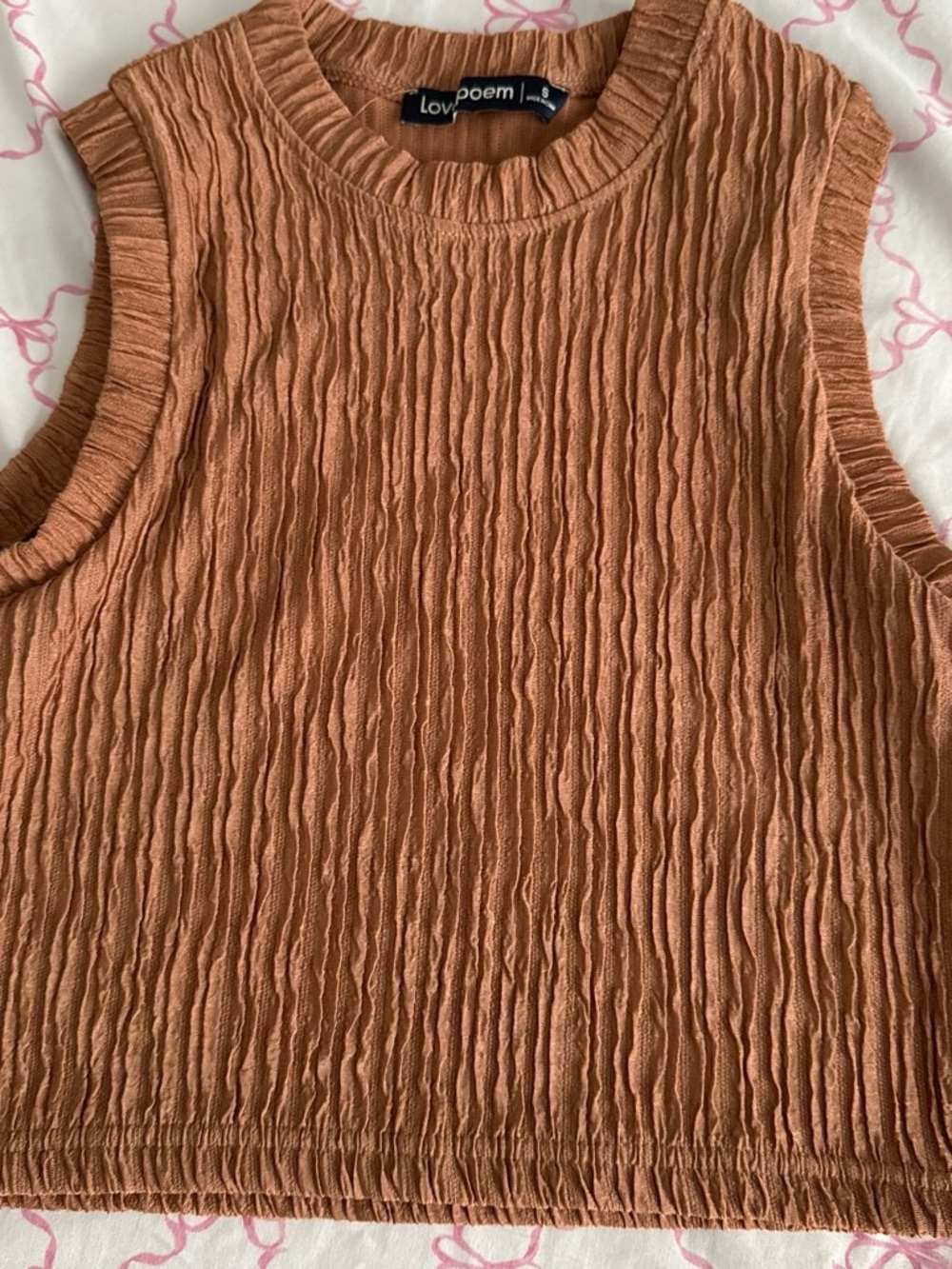 Ribbed Sleeveless Top in Rust